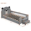 NicBex Twin Size Upholstered Daybed with Bear Shaped Headboard,Hydraulic System and Breathable Mesh Fence - 3 of 4