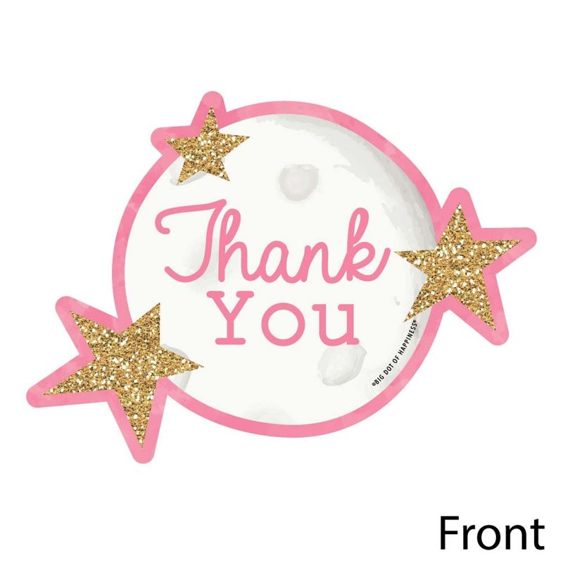 Big Dot of Happiness Pink Twinkle Twinkle Little Star - Shaped Thank You Cards - Baby Shower or Birthday Party Thank You Cards & Envelopes - Set of 12, 3 of 7