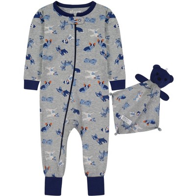 Sleep On It Infant Boys Happy Puppies Zip-front Coverall Pajama With ...