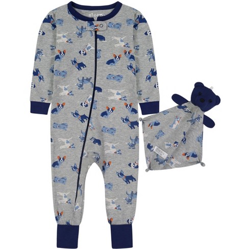 Sleep On It Infant Boys Happy Puppies Zip-front Coverall Pajama With 