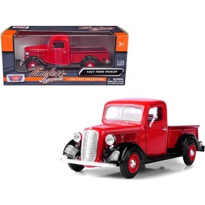 1937 Ford Pickup Truck Red and Black 1/24 Diecast Model Car by Motormax - 1 of 3