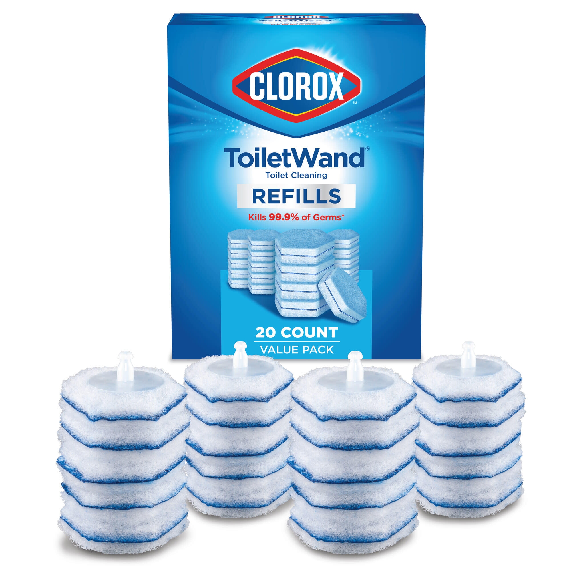 Clorox ToiletWand Disinfecting Refills Disposable Wand Heads - 20ct: Ammonia-Free, Multi-Surface, Plastic