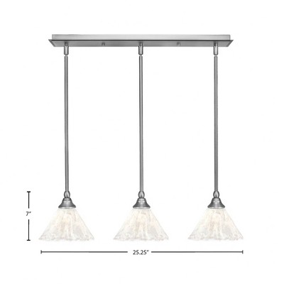 Toltec Lighting Any 3 - Light Chandelier in  Brushed Nickel with 7" Italian Ice Shade