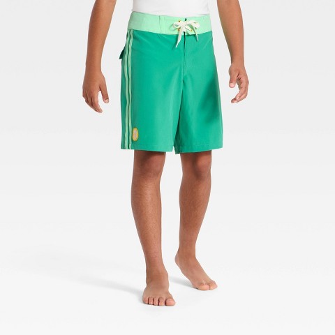 Art Class Boys' Solid Boardshort with Side Taping - art class™ Green 14