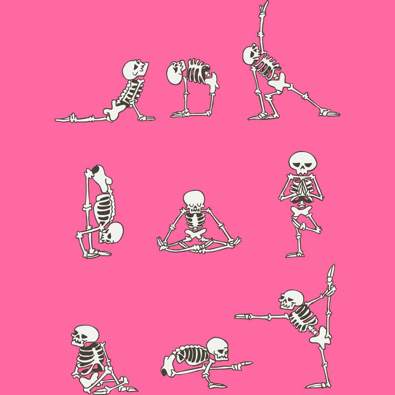 Women's Design By Humans Skeleton Yoga By huebucket Racerback Tank Top, 2 of 4