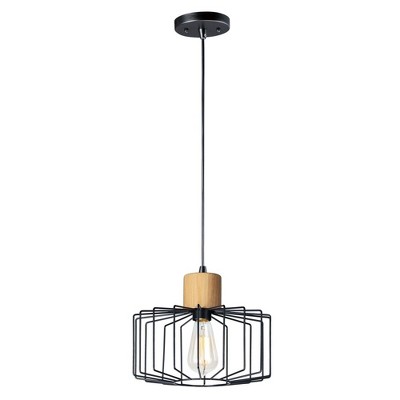 Maxim Lighting Bjorn 1 - Light Pendant in  Black/Natural Wood