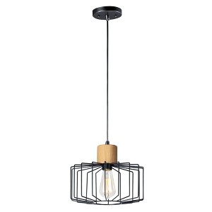 Maxim Lighting Bjorn 1 - Light Pendant in  Black/Natural Wood - 1 of 4