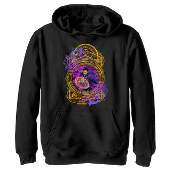 Boy's Marvel Doctor Strange in the Multiverse of Madness Neon Magic Pull Over Hoodie