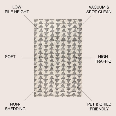 Aisha Cream and Gray Geometric Square Area Rug