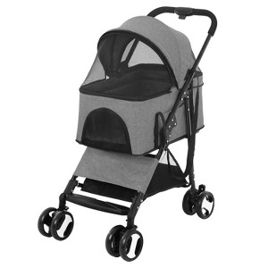 BestMassage Pet Stroller 3/4 Wheels Dog Stroller 3-in-1 Multifunction Dog Cat Jogger Stroller with Large Storage Basket Removable Pet Carrier - 1 of 4