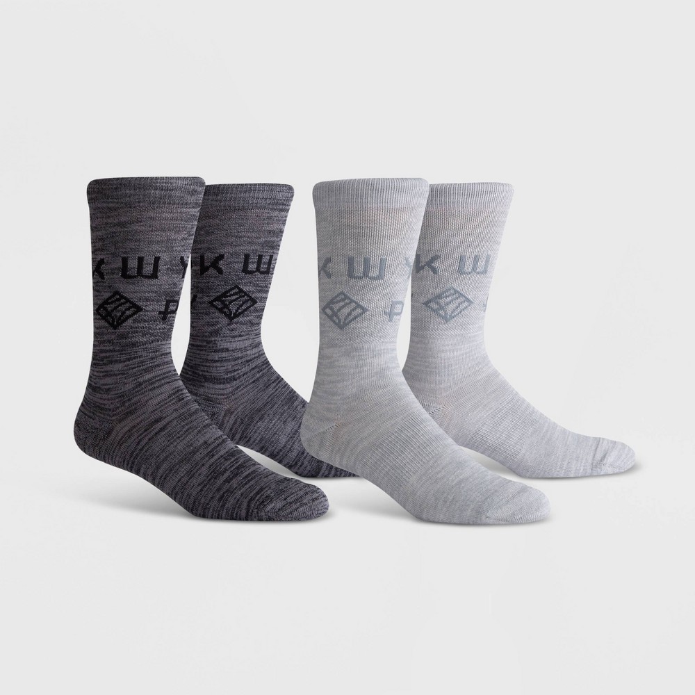 PKWY Men's Iconic 2pk Crew Socks - Black/Gray L, Men's, Size: Small, White Black was $12.99 now $7.14 (45.0% off)