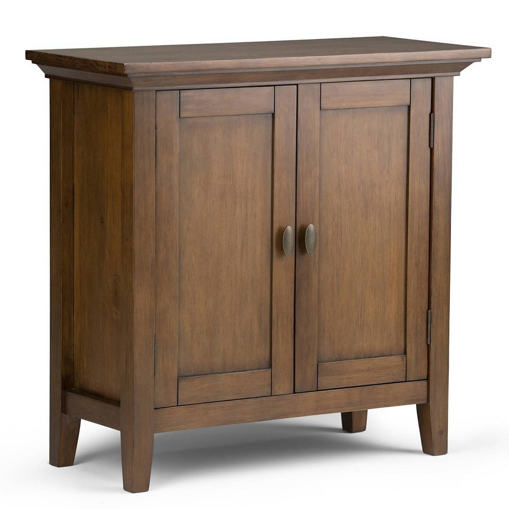 Mansfield Low Storage Cabinet Rustic Natural Aged Brown - WyndenHall: Pine Wood, Adjustable Shelves, Anti-Tip