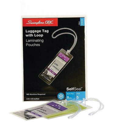Laminating Pouches GBC DocuSeal Luggage Tag Size with Loops Clear 3743631