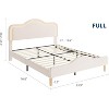 Beige/Pink/Gray Upholstered LED Bed Frame with Adjustable Headboard, Velvet Princess Platform Bed for Girls with Wooden Slat Support, Easy Assembly - 2 of 4