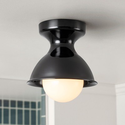 Rennnsan Quinthra 8"W 1-Light Dome Vintage Dimmable Flush Mount
