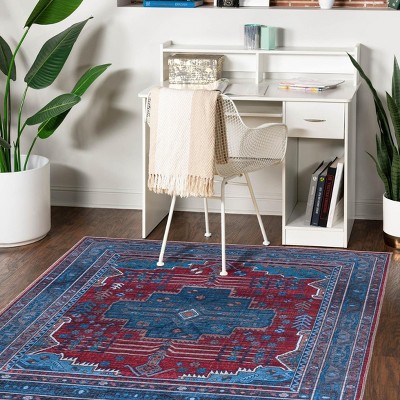 Unique Loom Mangata Molly Medallion Washable Indoor Flatweave Woven Area Rug