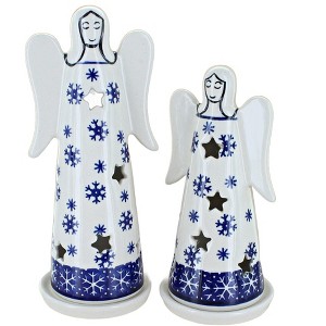 Blue Rose Polish Pottery L3000 Maf Angel Set - 1 of 2