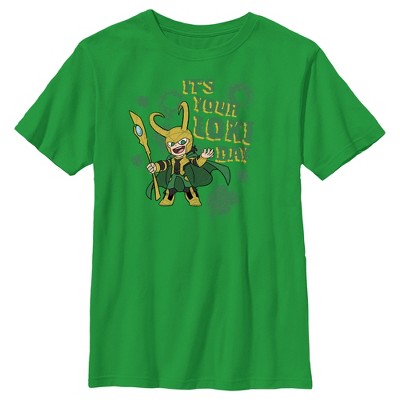 Boy's Marvel It’s Your Loki Day T-shirt - Kelly Green - Large : Target