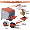 3/ 4 Hole Metal Chicken Nesting Box with Removable Roll-Out Tray Easy Egg Collection & Clean Galvanized Steel Laying Box, for Backyard Coop Orange - 2 of 4