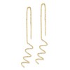 Black Bow Jewelry 52mm (2 Inch) 14k Yellow Gold Polished & D/C Spiral Threader Earrings - 2 of 4