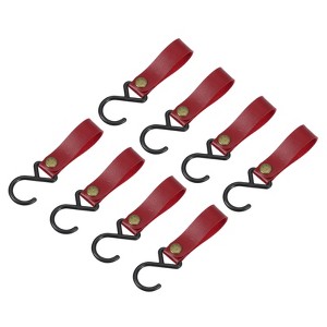 Unique Bargains PU Leather Strap Camping Outdoor S-shaped Hooks and Hangers 8 Pcs - 1 of 4