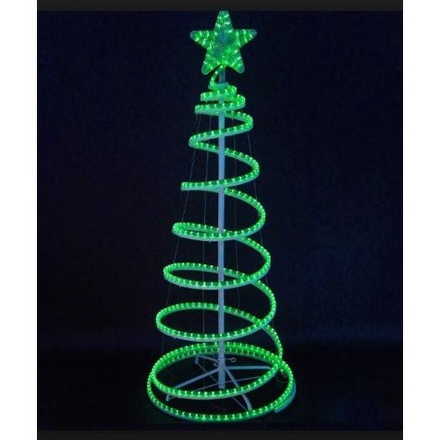 spiral christmas tree lights green led