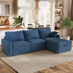 Dyonery Oversized Modular Sectional Sofa, Large L Shaped Sleeper Couch for Living Room, Convertible Modular Couch with Storage Ottoman - 1 of 4