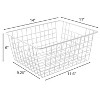 LunaLulinlk 14" Upright Freezer Storage Baskets, White Wire Storage Bins Large Basket for Freezer, Pantry, Bathroom Organizing, Set of 4 - 2 of 4