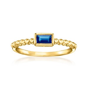 RS Pure by Ross-Simons 0.30 Carat Lab-Grown Sapphire Ring in 18kt Gold Vermeil - 1 of 4