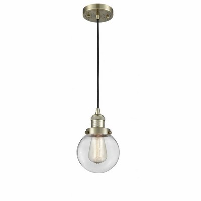 Beacon - 1 Light Cord Hung Mini Pendant In Industrial Style-9.5 Inches Tall and 6 Inches Wide