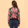 INSPIRE CHIC Women's Stand Collar Floral Prints Zip Up Lightweight Short Jacket - 4 of 4