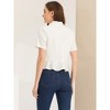 INSPIRE CHIC Women's Casual Open Front 3/4 Sleeve Collarless Business Blazer Cardigan - 3 of 4