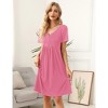Coolmee Womens Maternity Dress Short Sleeve Midi Summer Dresses Nursing Casual Solid Color Button Down Breastfeeding Dress Clothes - 4 of 4