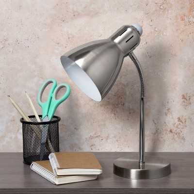 Adjustable Polished Nickel Task Lamp with Bell Shade