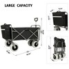 SKRAN Collapsible Folding Beach All Terrain Steel Frame Utility Cart  500lbs Capacity,Strap with Multiuse Bag,for Camping,Outdoor,Black - 3 of 4