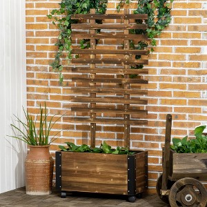 Gulches 58" Raised Garden Bed with Trellis & Wheels - Perfect for Climbing Plants - 1 of 4