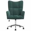 vidaXL Relaxing Chair Light Gray Velvet (100% polyester), steel Standard - Dark Green - 3 of 4