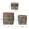Storied Home Bamboo Baskets with Pattern, Natural & Black, Set of 3 - 2 of 3