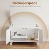 FURNIinspire Pet Crates and Houses, Hidden Cat Crates with Storage Removable Scratcher, Modern Pet Crates for Home, White, 31.5"*19.7"*19.7" - 3 of 4