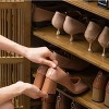 Artloge 4-Tier Shoes Storage Rack Freestanding Bamboo Shoes Organizer Cabinet with 3 Hollow Doors & Wide Top for Home Entryway Hallway - 4 of 4