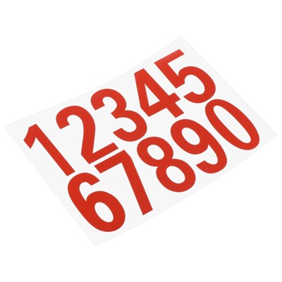 Unique Bargains 2.17 inch Reflective Mailbox Numbers Sticker 5 Set 0 - 9 Vinyl Waterproof Self-Adhesive Address Number Red