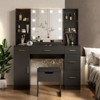 Garvee 56''Makeup Vanity Desk with Mirror,Modern Dressing Table with Drawers & Adjustable Shelves, Makeup Table Set with Cushioned Stool for Bedroom - 2 of 4
