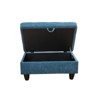 DOMETOUR Blue Flannel Storage Ottoman-Soft Upholstered Living Room Footrest with Hidden Compartment for Bedroom, Entryway, or Small Spaces - 4 of 4