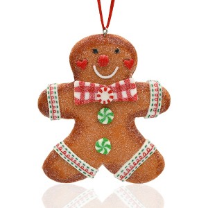 Gloria Duchin Clay Glitter Gingerbread Boy Tree Ornament - 1 of 4