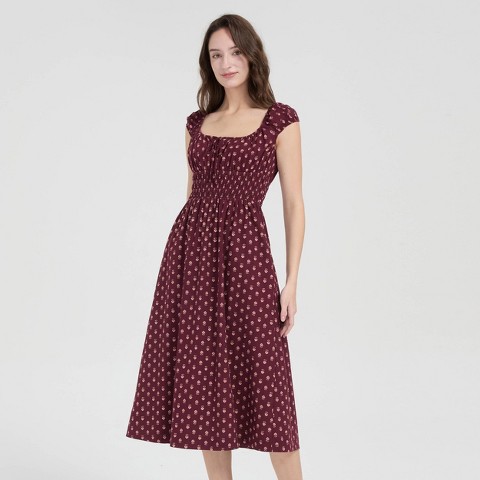 Женское платье Universal Thread Cap Sleeve Boho Midi, цвет: С принтом