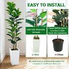 Artificial Fiddle Leaf Fig Tree with Planter, 6Ft Tall Fake Tree with Natural Wood Trunk for Home Decor, Faux Ficus Tree Fake Moss for Home Office - 4 of 4