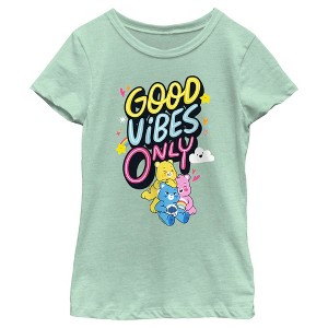 Girl's Care Bears Good Vibes Only T-Shirt - 1 of 4