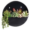 Farmlyn Creek Black Metal Circle Wall Hanging Planter for Home Indoor Decor, 12 inch Dia. - 3 of 4