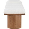 Meridian Furniture,Pavilion Cream Boucle Fabric Bench - 3 of 4