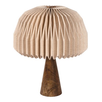 JONATHAN Y Sylvie 16" Modern Minimalist Paper Pleated Shade Mushroom Accent LED Table Lamp